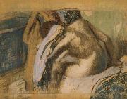 Woman drying her hair after the bath Edgar Degas